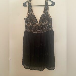 Maurices Black Chemise Dress with Lace Detail